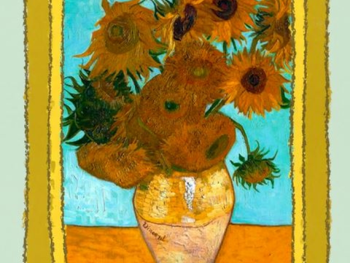 Van Gough Sunflowers cartoon