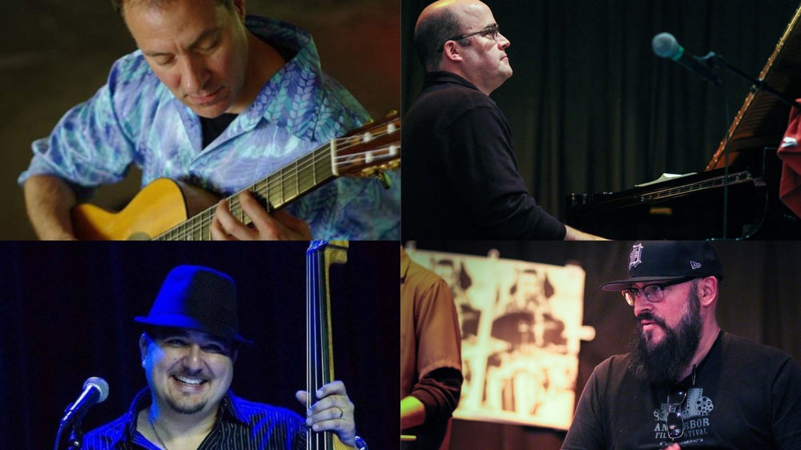 Collage of 4 musicians, each playing a different instrument