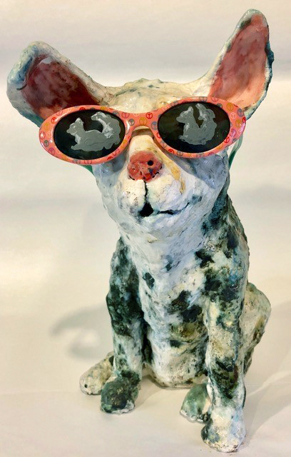 Dog sculpture by Marcia Polenberg