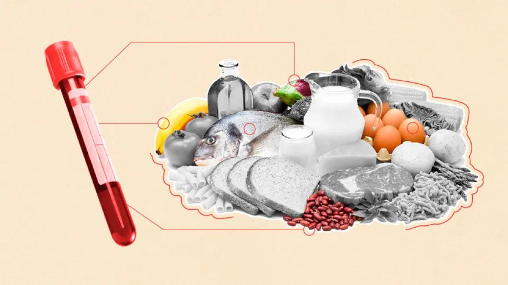 Food blood vial collage