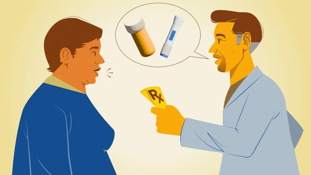 Doctor handing patient a prescription