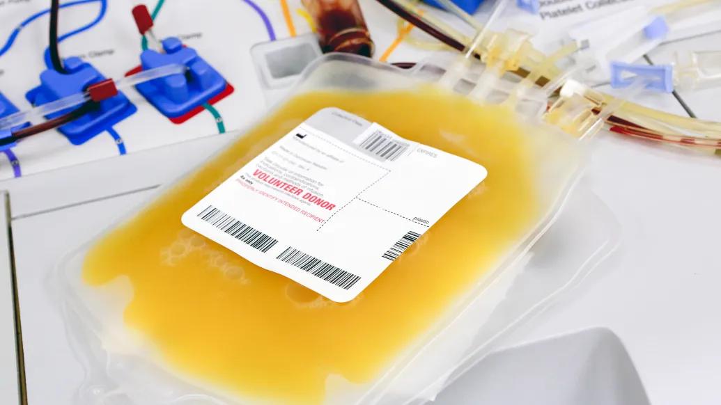 donation bag yellow on table