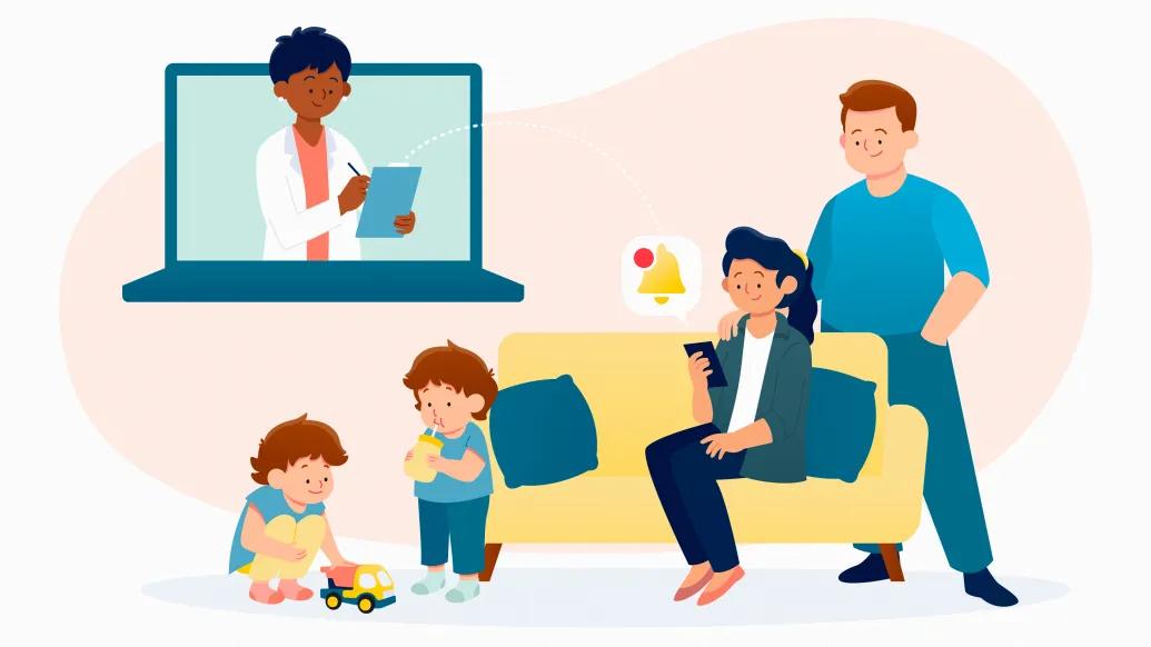 Family Doctor Children Phone Communication