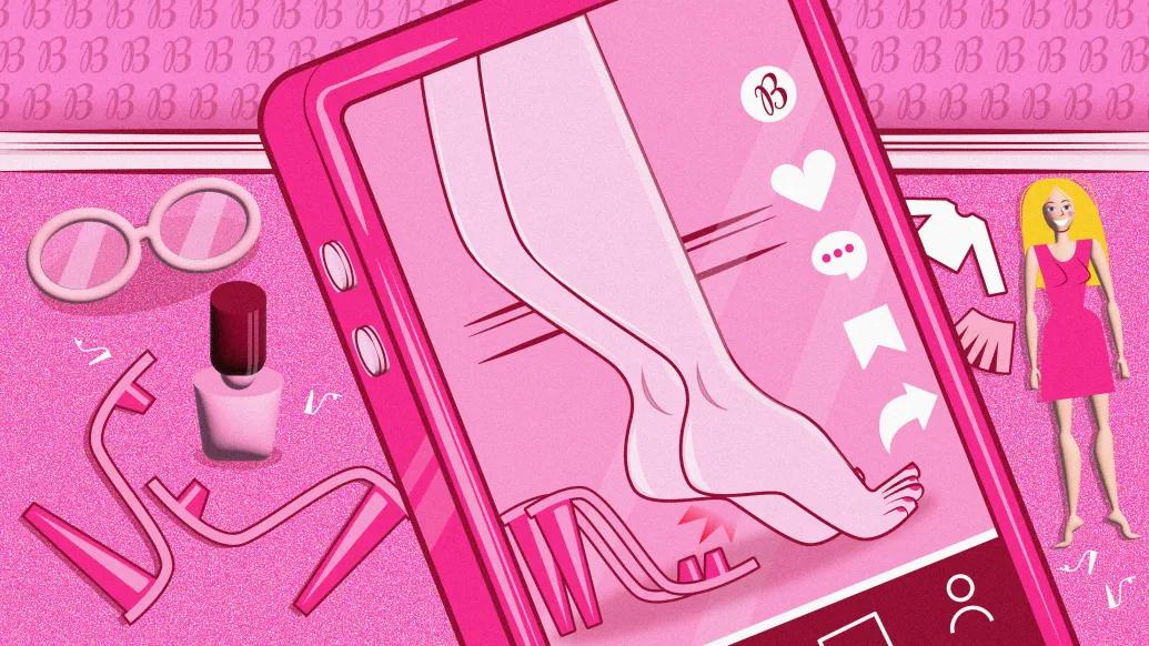 barbie feet tippy toe pink lipstick