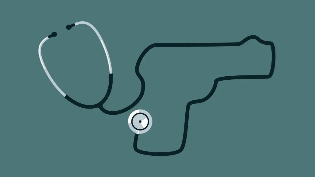 stethoscope in gun outline
