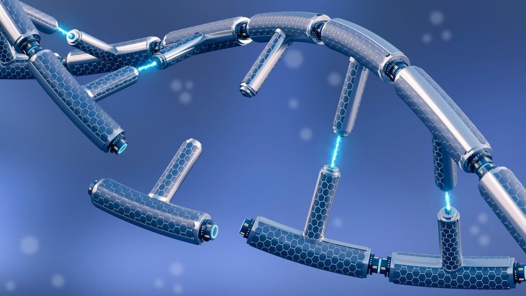 DNA helix technology robotic cybernetic image