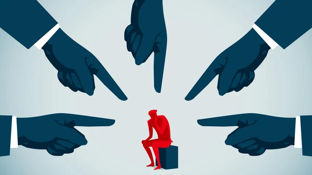 finger pointing at person