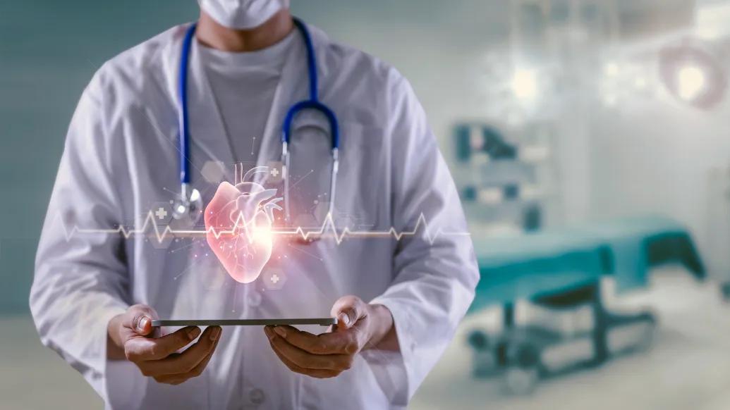 doctor heart floating stethoscope