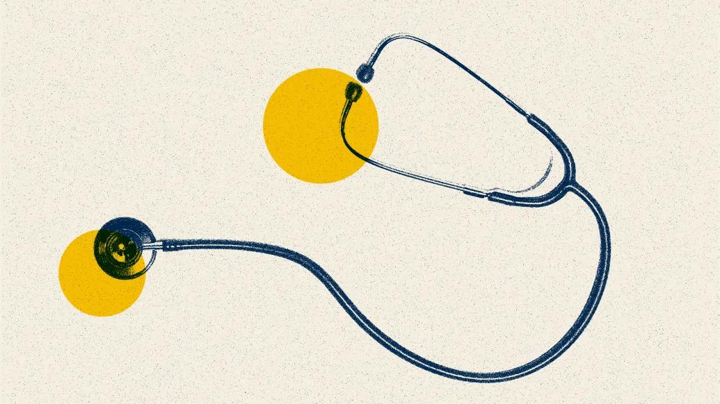 stethoscope blue yellow