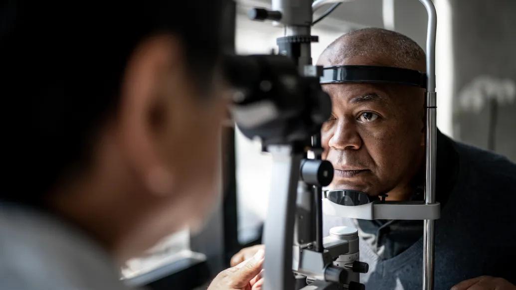 eye exam close up 