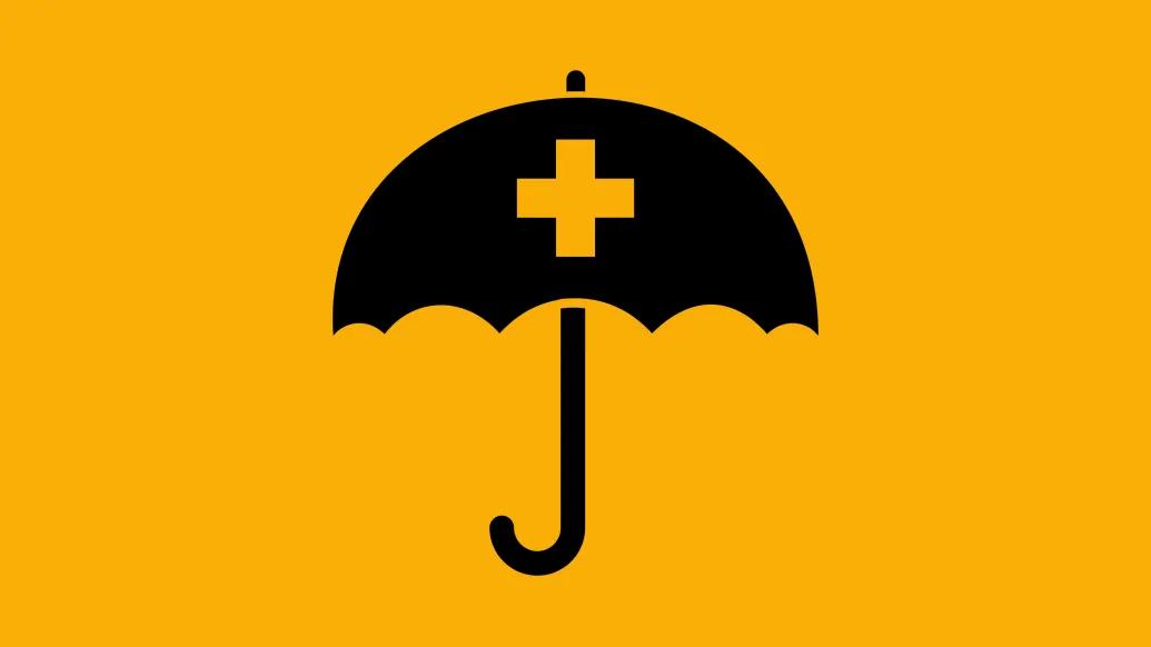 Blue umbrella with cross health insurance