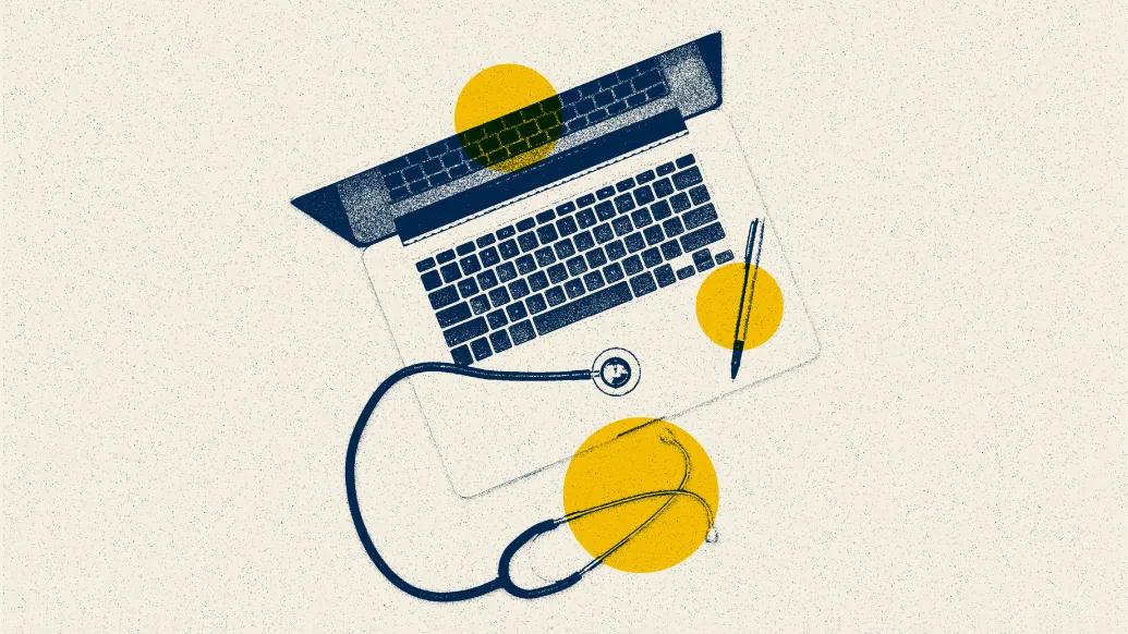 laptop graphic with stethoscope