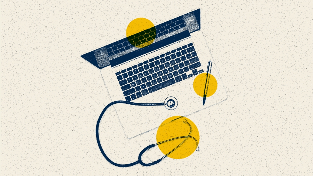 laptop graphic with stethoscope