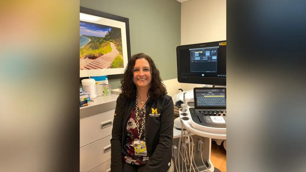 woman standing smiling in doctor's office