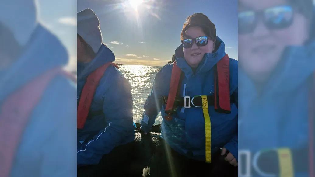 woman on boat