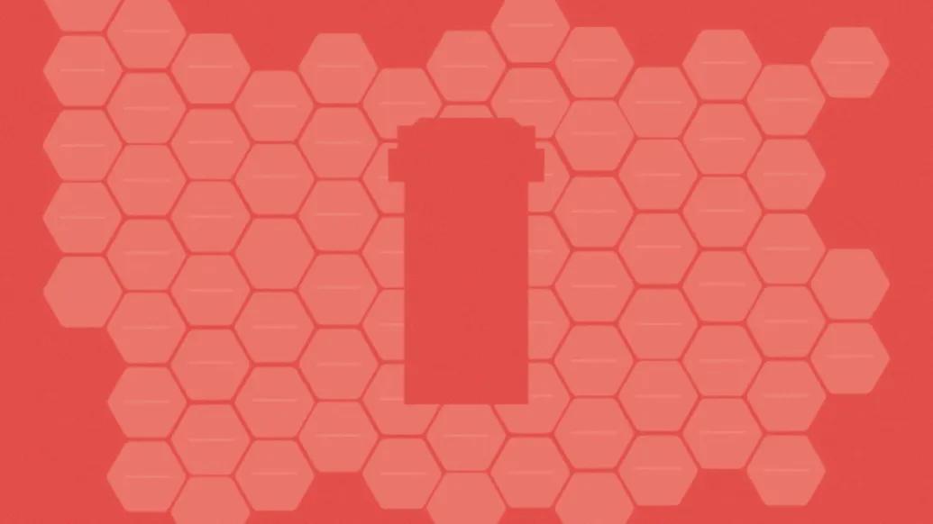 red cells stacked ontop of darker red background