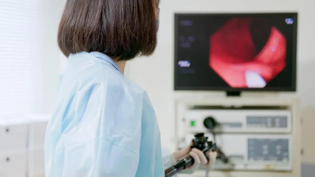 Doctor looking at screen image