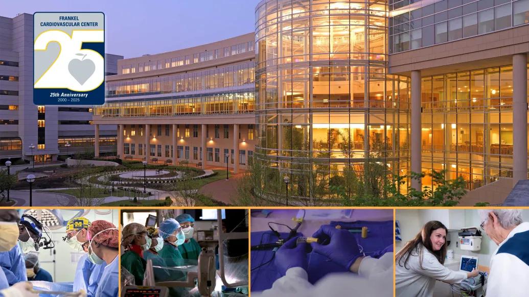 A graphic celebrating 25 years of the Frankel Cardiovascular Center