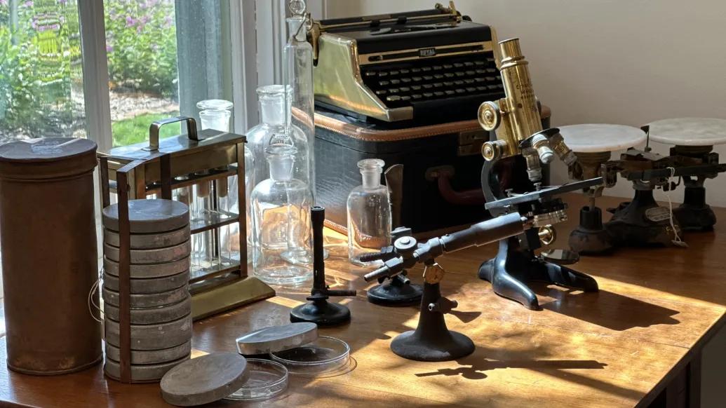 Medical history artifacts from U-M microbiology