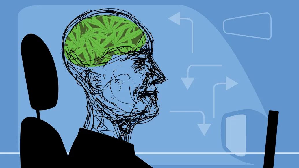 green brain inside blue see through