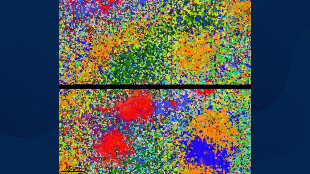 colorful yellow green red purple blue orange close up sequence 