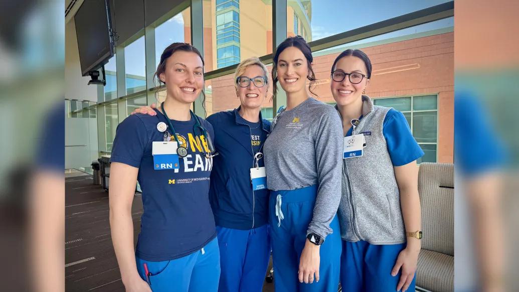 women standing together in nursing uniforms