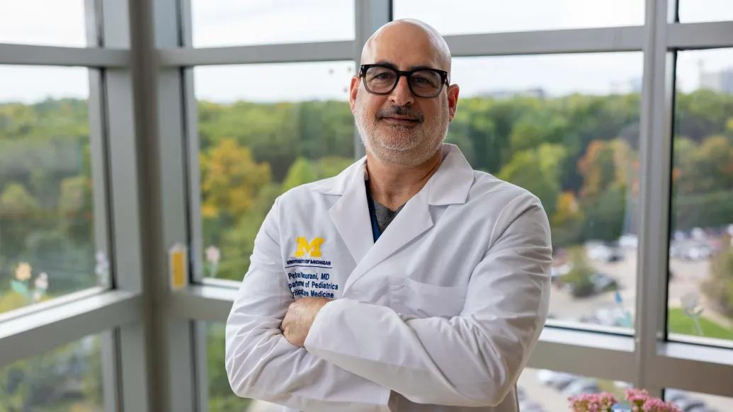 Portrait of Peter Mourani, M.D., Professor and Associate Chair of Research for the Department of Pediatrics and Division Director of Pediatric Critical Care Medicine at Michigan Medicine and U-M Health C.S. Mott Children's Hospital. 