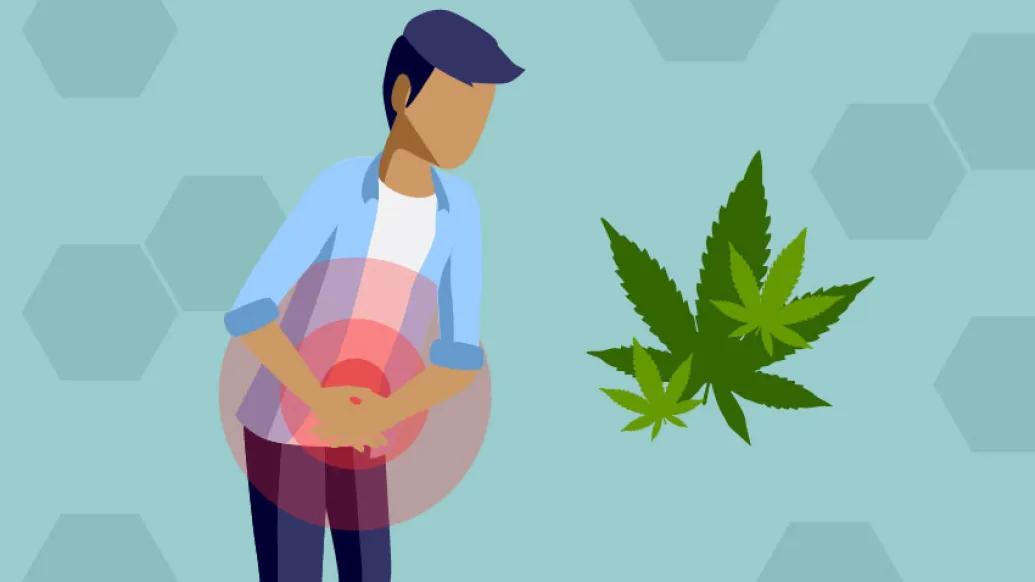 Photo with person and cannabis leaf