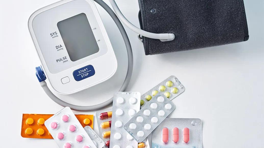 blood pressure machine and pills