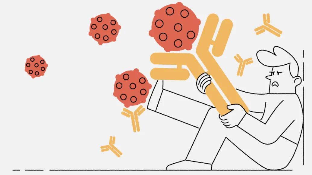 Outline of a person with COVID Allergies