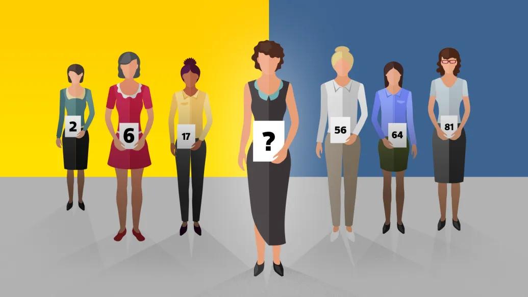 Illustration depicting women's scores on the 21-gene recurrence score assay