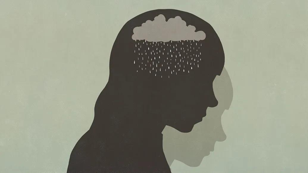 child silhouette rain cloud shadow