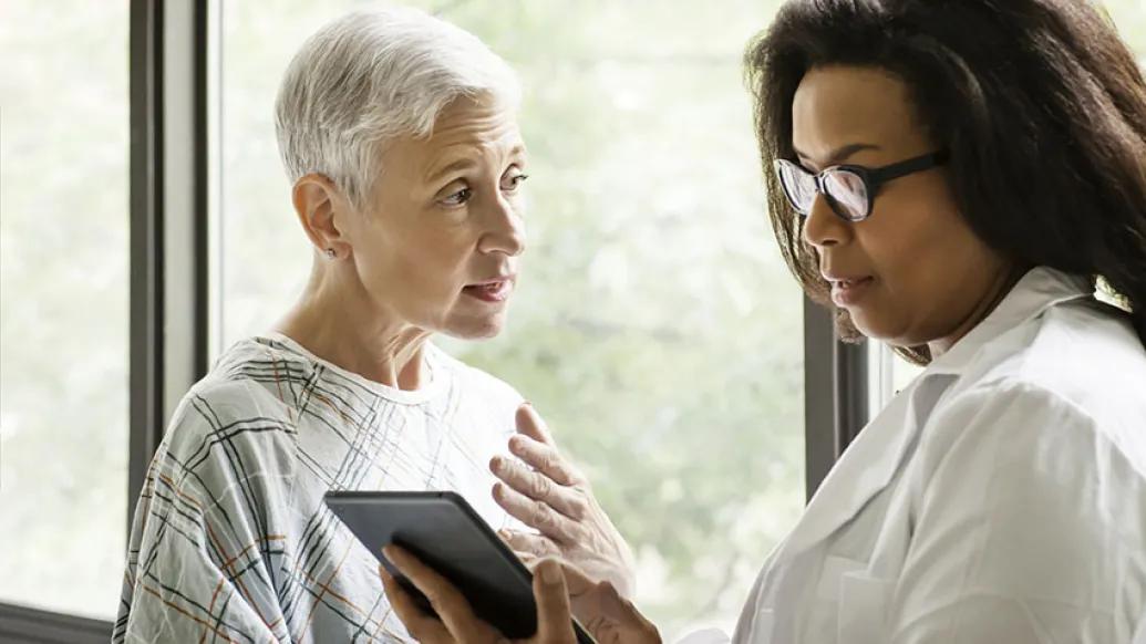 Doctor with patient