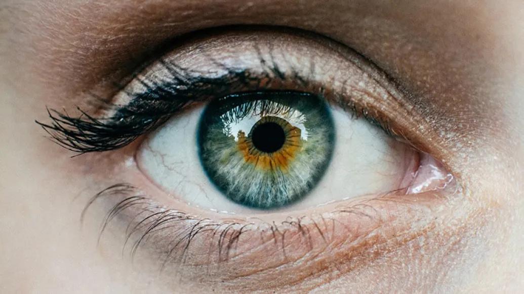Zoom of hazel eye close up