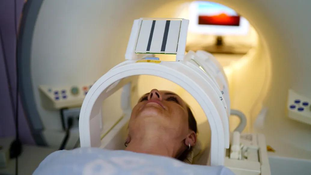 MRI tube woman scan machine
