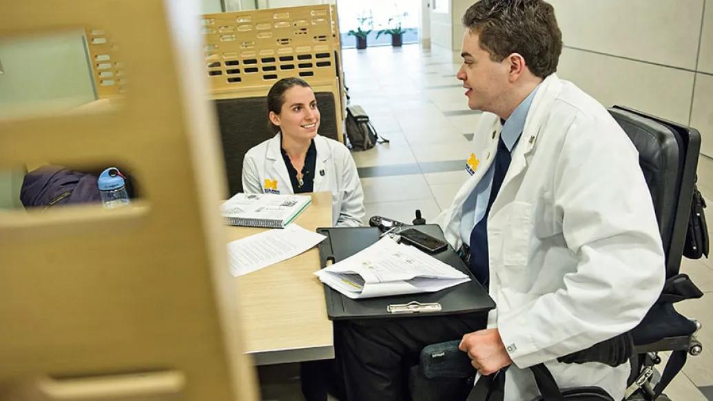 Michigan med doctors having a discussion
