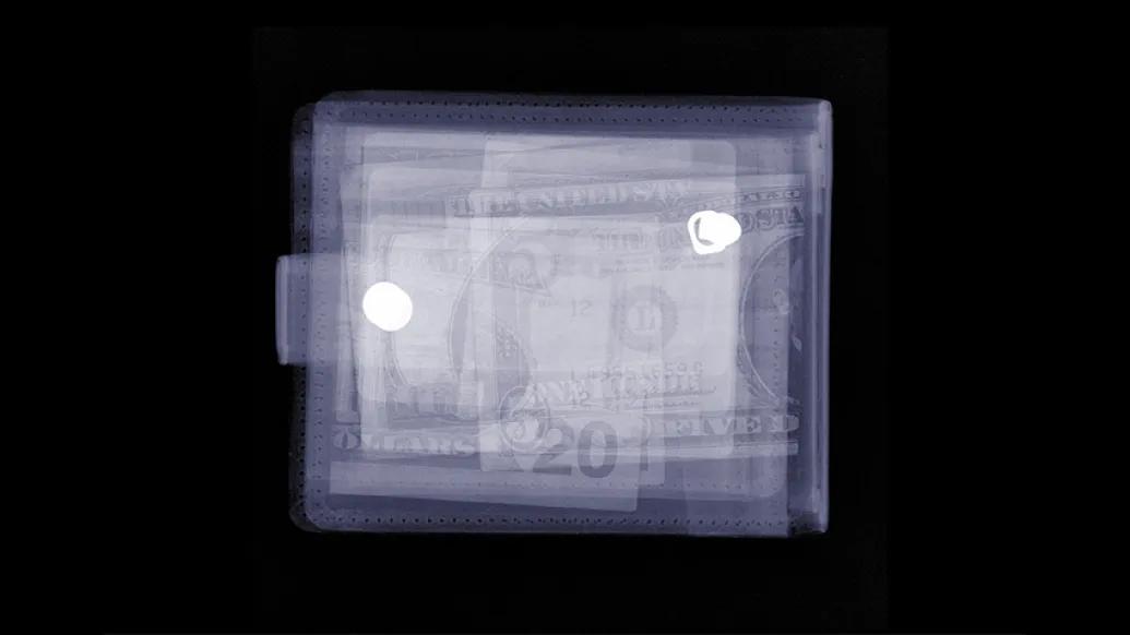 money wallet xray transparent cash