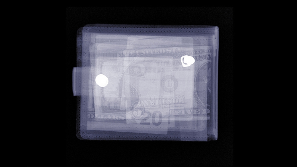 money wallet xray transparent cash