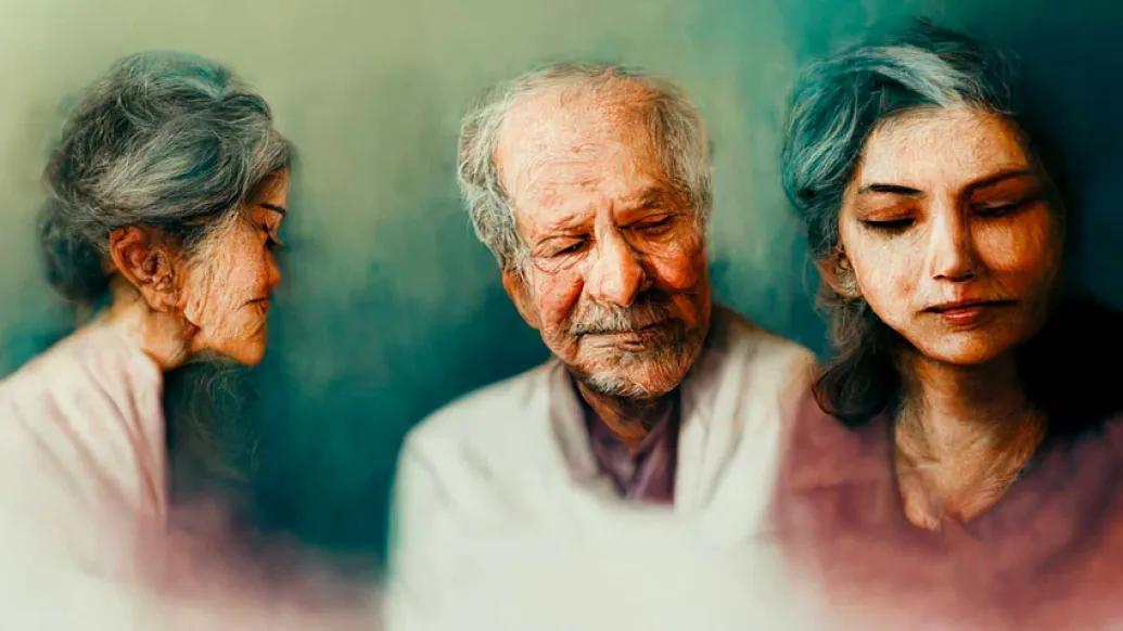 painting of elderly sad patients