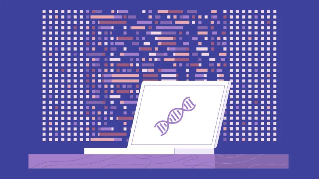 Purple Colored Data With Laptop