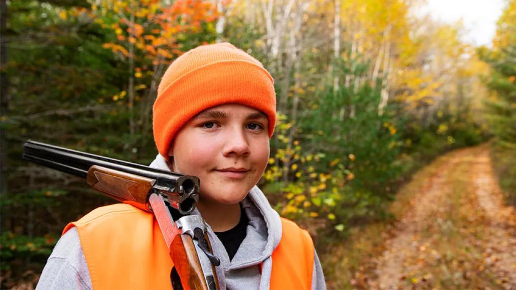 teen hunter orange hat vest