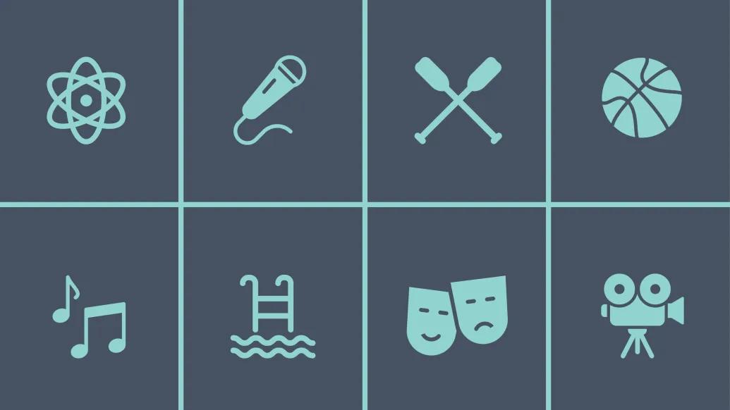 Icons of student extracurricular activities