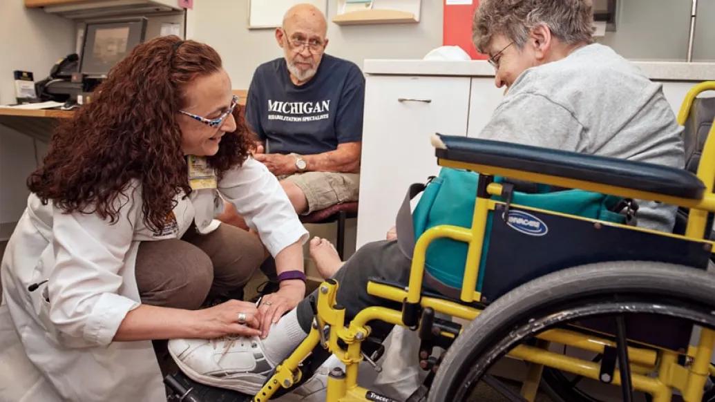 A patient being treated for peripheral artery disease