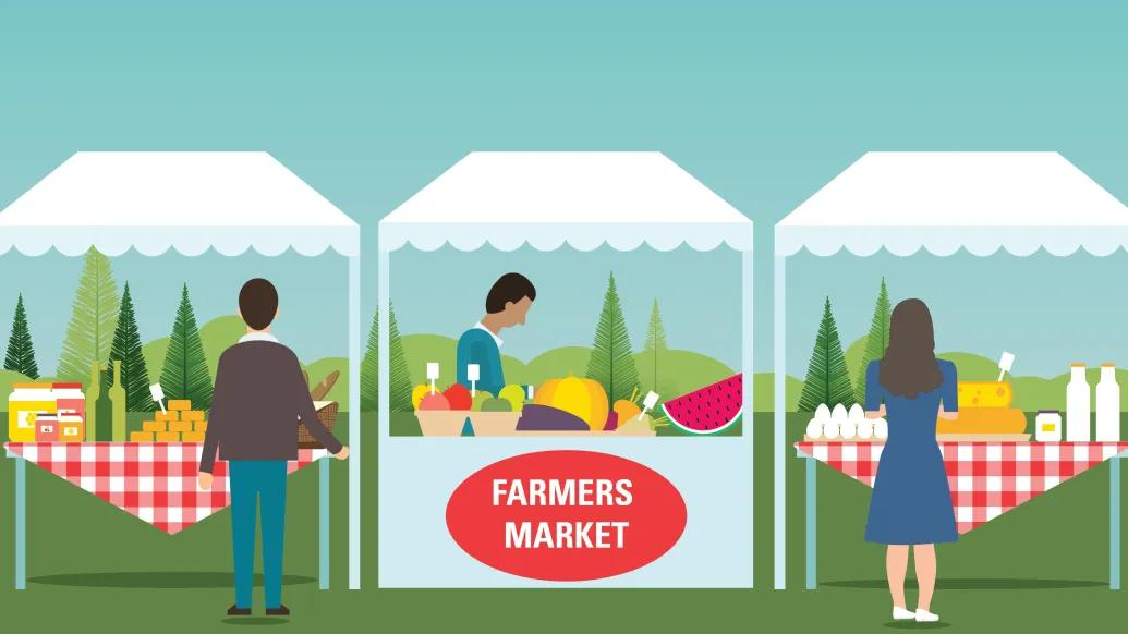 Low income families using the Double Up Food Bucks program at a farmers market