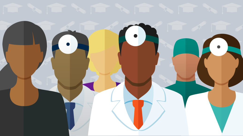 Illustration of physicians representing diversity in medicine