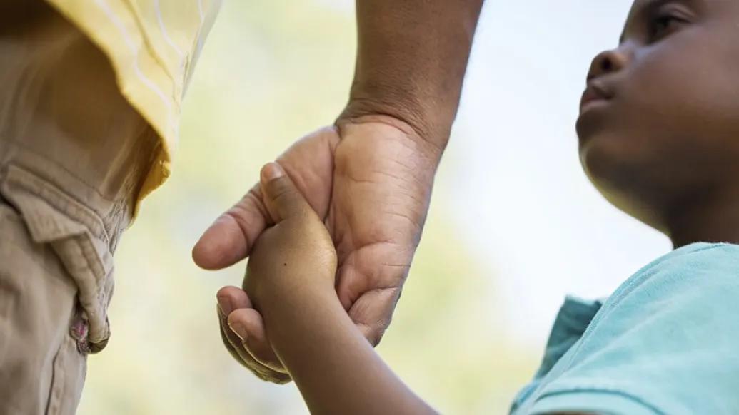 A father talking to his son about vicarious racism