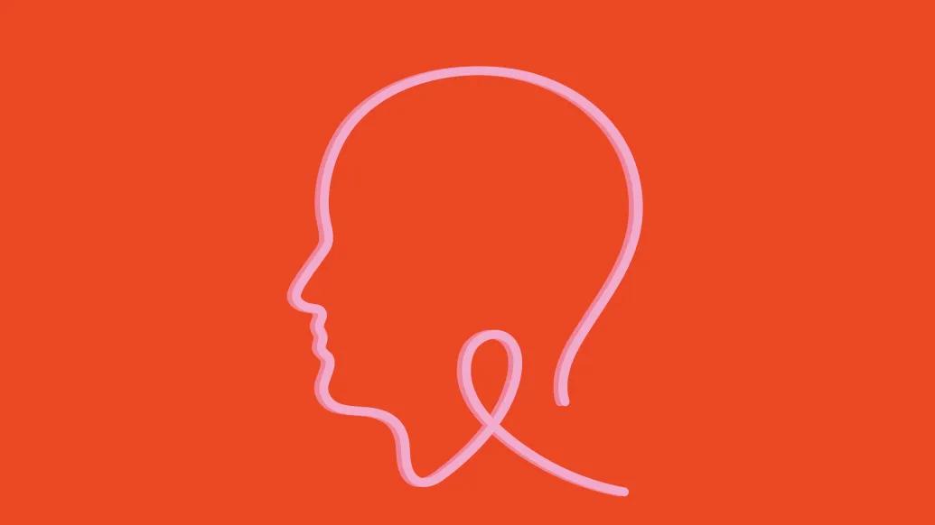 Pink graphic for oropharyngeal cancer awareness
