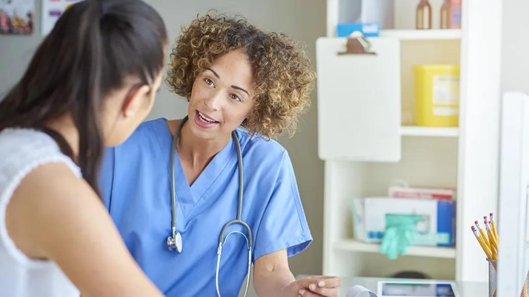 Doctor and patient talking about breast cancer second opinions