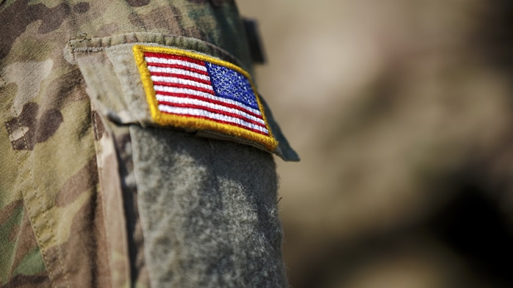 US flag patch on a military uniform