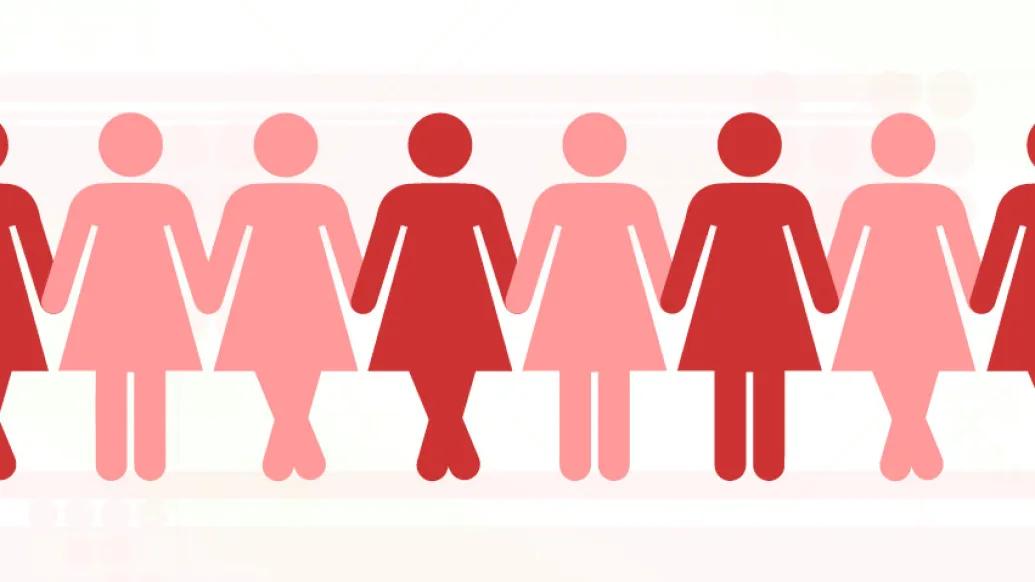 Graphic of bathroom sign women.